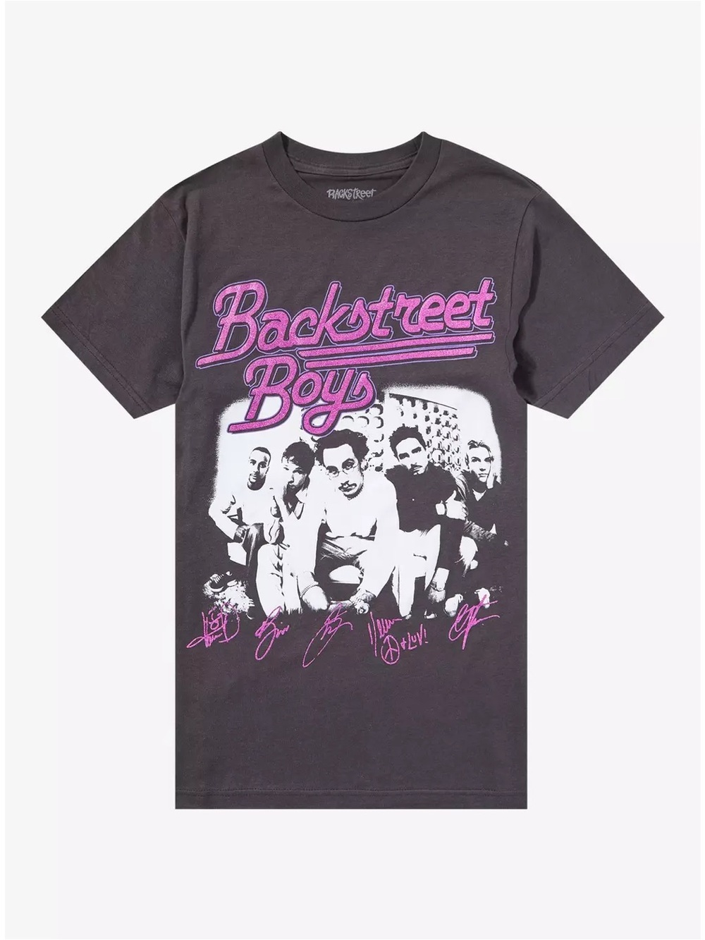 Backstreet Boys Tee - Gray with SPARKLY Pink Logo